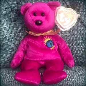 Vintage Ty Beanie Babies Millennium Hologram Stuffed Toy Bear